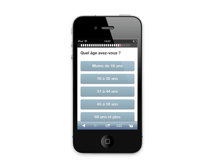 écran de l'application web mobile sfr